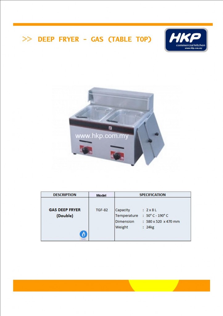 Deep Fryer (Gas)-Table Top
