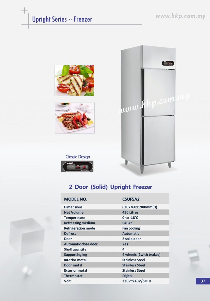 Upright Freezer (Solid) - 2 Door