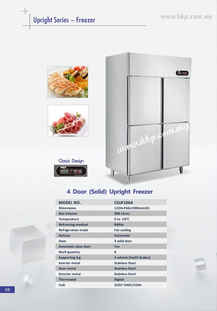 Upright Freezer (Solid) - 4 Door